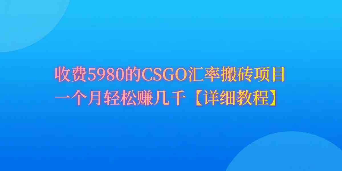 （9776期）CSGO装备搬砖，月综合收益率高达60%，你也可以！-源小星资源网