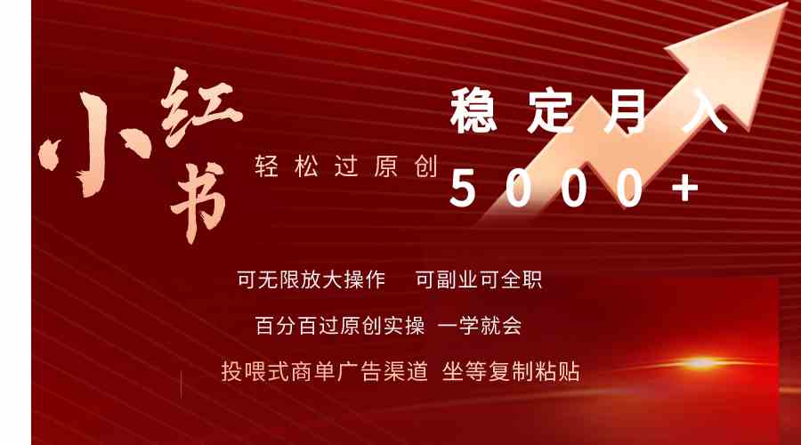 （9792期）小红书轻松过原创稳定月入5000+-源小星资源网