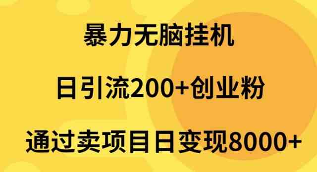 （9788期）暴力无脑挂机日引流200+创业粉通过卖项目日变现2000+-源小星资源网